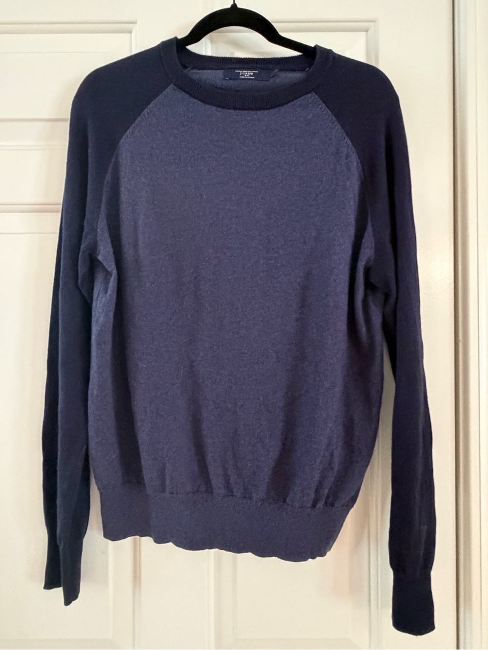 J Crew Men’s Navy Raglan Crewneck Sweater